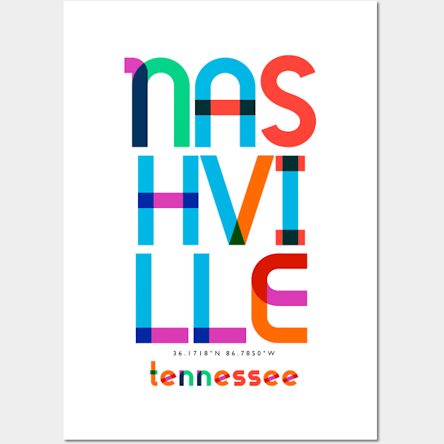 Nashville Tennessee Mid Century, Pop Art, Wall Art by Hashtagified